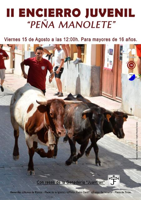 La Peña Manolete celebra el II Encierro Juvenil de Blanca
