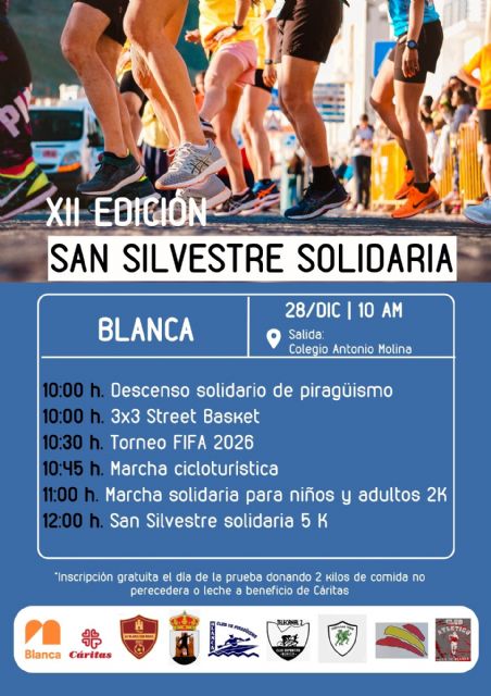 El Ayuntamiento de Blanca presenta la XII Edición de la San Silvestre solidaria del municipio