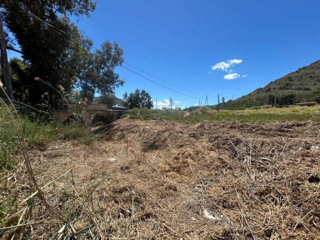 El Ayuntamiento de Blanca realiza tareas de desbroce y limpieza en la rambla junto al Polígono Industrial San Roque
