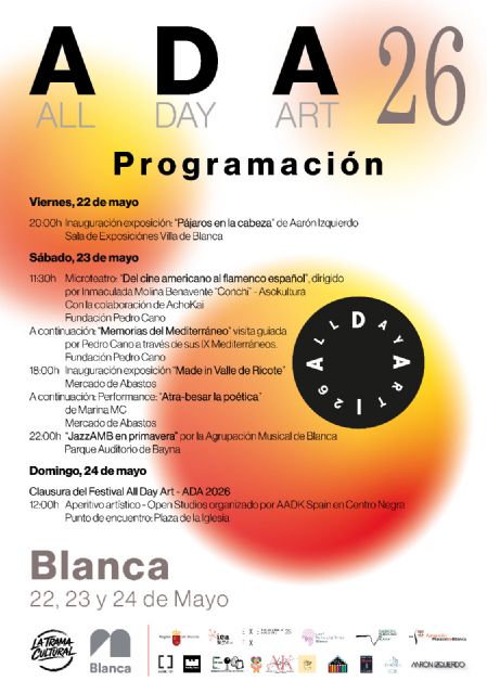 Una nueva edición del Festival ADA reunirá a más de 60 creadores en Blanca entorno al arte y la cultura