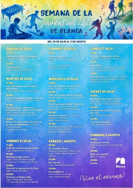Las actuaciones musicales, los concursos para jóvenes y los campeonatos protagonizan las fiestas de la Semana de la Juventud 2026