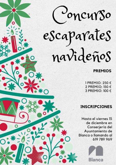 El Ayuntamiento de Blanca convoca un concurso de escaparates navideños