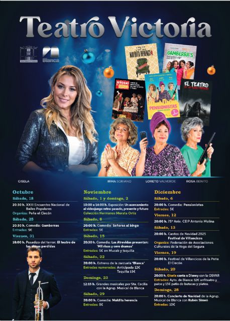 El Teatro Victoria acoge el reestreno de la zarzuela 'Blanca' y la actuación de la popular cantante Gisela durante el último trimestre del año El Teatro Victoria acoge el reestreno de la zarzuela 'Blanca' y la actuación de la popular cantante Gisela durante el último trimestre del año
