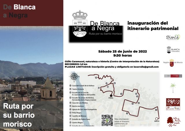 El Ayuntamiento de Blanca inaugura el próximo sábado la ruta 'De Blanca a Negra', un recorrido por su barrio morisco y su patrimonio cultural
